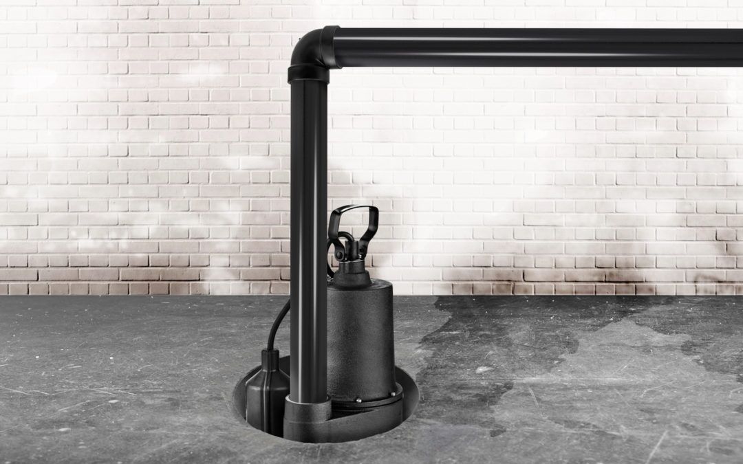 Submersible water Pump for flood prevention in a wet and dark concrete basement